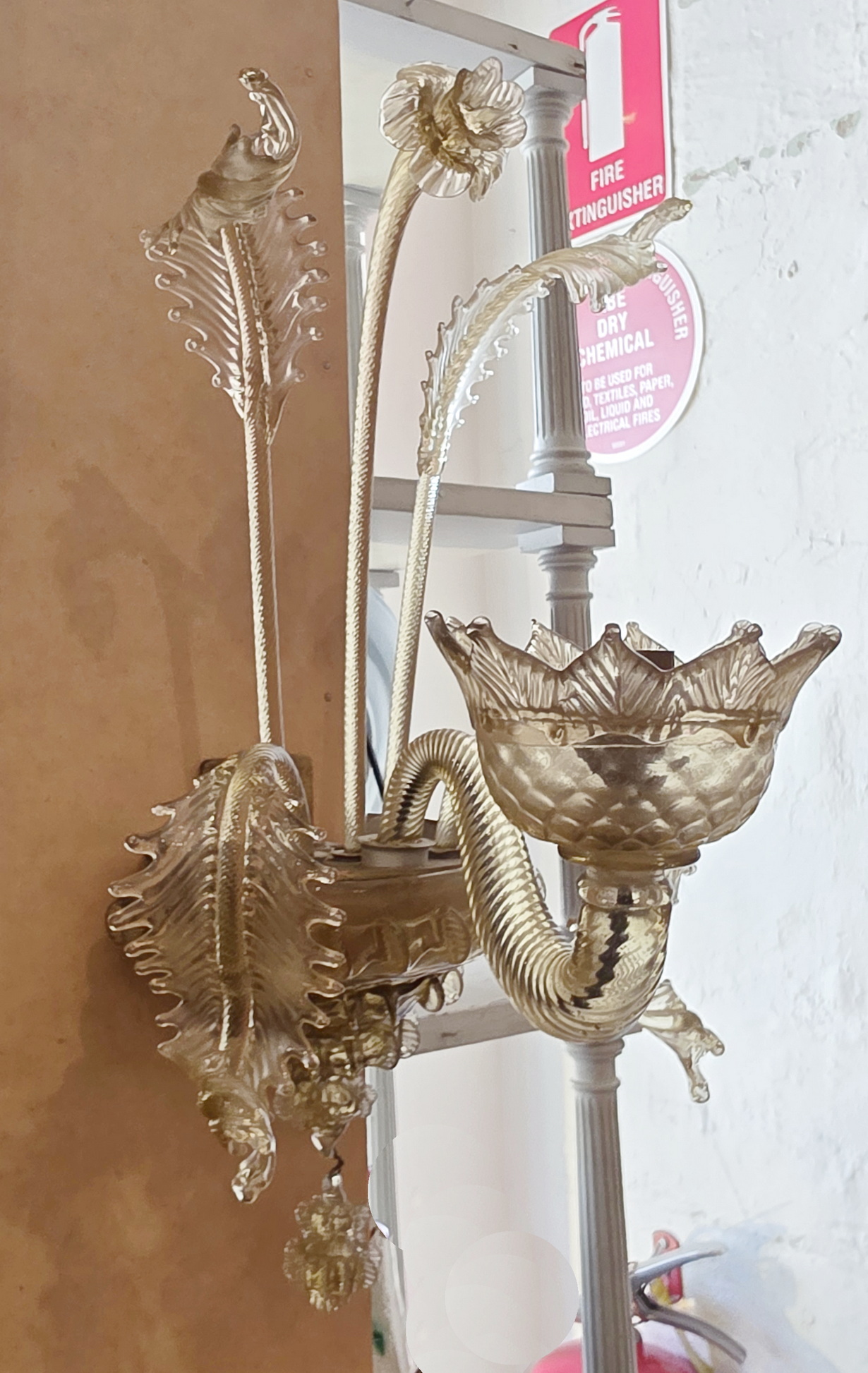 A pair of Venetian Murano Wall Lights